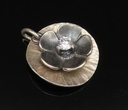 SILPADA 925 Silver - Vintage Cubic Zirconia Flower Dangle Pendant - PT21571 - £33.57 GBP