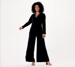 Lisa Rinna Collection Regular Solid Woven Jumpsuit (Black, XX-Small) A38... - £18.25 GBP