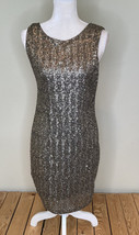 fate NWT women’s Sleeveless sequin dress Size M muted Gold O4 - £12.74 GBP