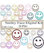 Glitter Smiley Face-Digital Kit-Jewelry Tag-Clipart-Art Clip-Gift Tag-T ... - $37.17 MXN