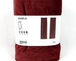 Ikea SANELA Velvet Curtain 1 pair (2 Panels)  55&quot; x 98&quot; Red-Brown Burgun... - $102.14