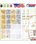 Premium Earring Kit with 2320 Pieces: Jump Rings, Backings &amp; Tools Included - $350.07 MXN