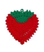 Vintage Handmade Strawberry Crochet Kitchen Hot Trivet Hot Pad Counter P... - $24.74