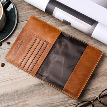 Slim Leather Passport and Card Holder and Cover ID Wallet - Genuine Cow Leather, - $38.99