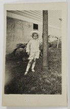 Ohio Cincinnati Young Boy cute outfit 1900s Posing by Tree for Photo Postcard R3 - £7.82 GBP