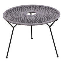 Pablo Accent Table in Black/Grey Rope w/ Black Metal Frame by Diamond Sofa - £315.54 GBP