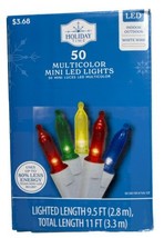 Holiday Time MultColor Mini LED Lights 50 Count. White Wire. - £6.25 GBP