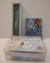 Mermaid Stocking Stuffer Bundle Handy Stationery Trio Notepad Pen Notecards - $22.72