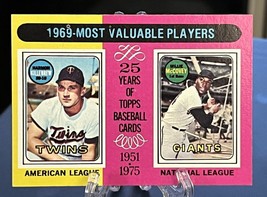 1975 Topps - 1969 Most Valuable Players #207 Willie McCovey, Harmon Killebrew - £1.58 GBP