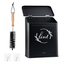 Magnetic Lint Bin For Laundry Room, Metal Lint Trash Can With Lid For Dryer, Wal - $31.99