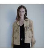 Lauren Ralph Lauren Fringe Trim RL Western Suede Leather Jacket Sz 14 $695 - £351.98 GBP