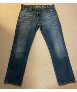 Levi Strauss Signature Skinny Mens 38X32 In Dark Distressed Wash - $13.10