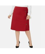 NY Collection Womens Plus 1X Rhubarb Button Side Skirt NWT AU80 - $26.45