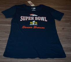 WOMEN&#39;S TEEN DENVER BRONCOS SUPER BOWL 50 NFL FOOTBALL T-Shirt MEDIUM NE... - $19.80