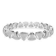 14K White Gold Plated 8&quot; Men&#39;s Link Bracelet Round Moissanite 9.85CT - $800.35