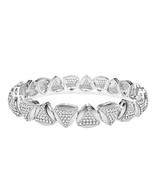 14K White Gold Plated 8&quot; Men&#39;s Link Bracelet Round Moissanite 9.85CT - €683,82 EUR