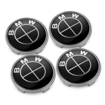 Set of 4Pcs - BMW Wheel Centre Caps Badge Hub - 68mm - Black - $216.74 MXN