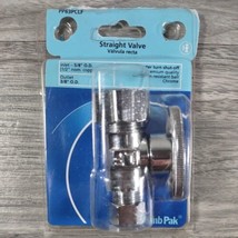 Plumb Pak PP63PCLF 3/8-OD 5/8-OD Brass Chrome 1/4-Turn Straight Shut-Off Valve - £5.72 GBP