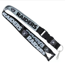 LAS VEGAS RAIDERS ID LANYARD KEYCHAIN W/CLIP LICENSED 2 TONE NFL LICENSE... - £5.01 GBP