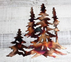 Trees in copper Metal Wall Art Decor 11&quot; tall - £26.53 GBP