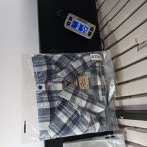 Lucky Brand Sportswear Men's Western Pearl Snap Button Up Blue Plaid Shirt Sz L image 8