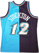 John Stockton Signed Utah Jazz 1996-97 M&amp;N HWC Swingman Split Jersey BAS - $872.99