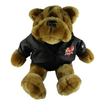 Dan Dee Bulldog Biker Plush King of Hearts 16” Dog Black Jacket w Vest - £11.28 GBP