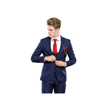 Men 3pc European Vested Suit WESSI by J.VALINTIN Extra Slim Fit JV12 Navy blue image 3