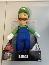 LUIGI 15&quot; Poseable Plush Fully Articulated Figure Super Mario Bros Movie 2023 - £26.48 GBP