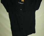 Catherine Malandrino Black Short Sleeve Women&#39;s Sweater Top Size Petite ... - $29.69