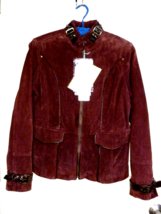 Bradley Bayou Womens Suede Leather Jacket w Leather Trim Sz XS Suede NEW... - $55.43