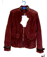 Bradley Bayou Womens Suede Leather Jacket w Leather Trim Sz XS Suede NEW... - £43.58 GBP