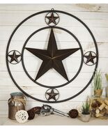 Oversized 24&quot;D Vintage Rustic Western Lone Star Metal Circle Wall Decor ... - €42,06 EUR