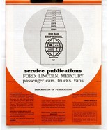 Ford, Lincoln, Mercury Service Publications Descriptions Brochure 6543 - $3.95