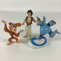 Disney Aladdin Figures Topper 3pc Lot Abu Monkey Magic Genie Vintage Toy - £9.53 GBP
