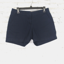 J Crew Shorts Womens 4 Blue Mid Rise Chino Broken In Cotton Pockets Casual - £13.53 GBP