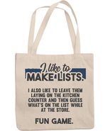 I Like to Make Lists. Funny Reusable Tote Bag for Mom, Sister &amp; Women - £17.47 GBP