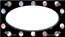 American Flag Polka Dots White Center Oval Novelty Mini Metal License Plate Tag - £12.02 GBP