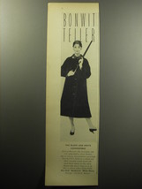 1957 Bonwit Teller P.R.L. Fashions Reversible Coat Ad - The Black and White  - £14.23 GBP