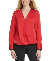 Dkny Hammered Satin Twist-Front Blouse, Size Medium - £23.30 GBP