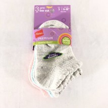 Hanes Girls Low Cut Socks 3 Pair ComfortSoft Pastel Striped Size S 6-10.5 - £5.40 GBP