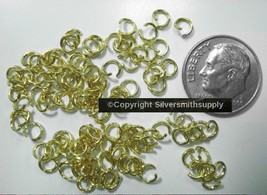 4mm Gold plated medium gauge open jump rings 100pcs charm attachment fpj033 - £1.51 GBP