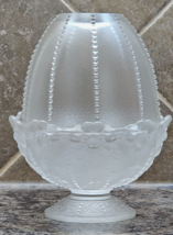 Fenton Daisy Fairy Lamp Candle Holder 6&quot; Clear Frosted Beaded Marked Fenton - £33.97 GBP