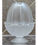 Fenton Daisy Fairy Lamp Candle Holder 6&quot; Clear Frosted Beaded Marked Fenton - $42.56