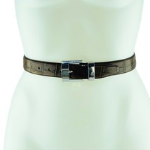 FOSSIL Womens Belt Brown Croco Embossed Leather Size S - £14.37 GBP