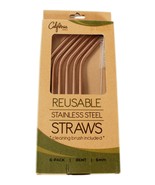California Basics Reusable Stainless Steel Drinking Straws 6 pack with C... - $15.84 CAD