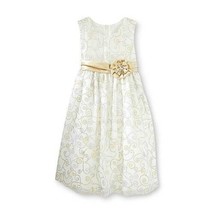 Girls Dress Bloomers Nannette Sleeveless Easter Party Cream Gold $58- 12... - $31.68