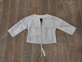 BCBG Max Azria Womens Emil Faux Suede Cropped Jacket Grey Dusk Size XS  - £25.85 GBP