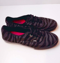 VANS Authentic Canvas Zebra Print Women&#39;s Size 8.5 Black Sneakers Low Top Shoes - £9.68 GBP