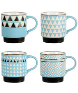 Mr. Coffee Prime Valley 4 Piece 15 Ounce Stackable Coffee Mug Set in Ass... - $80.99